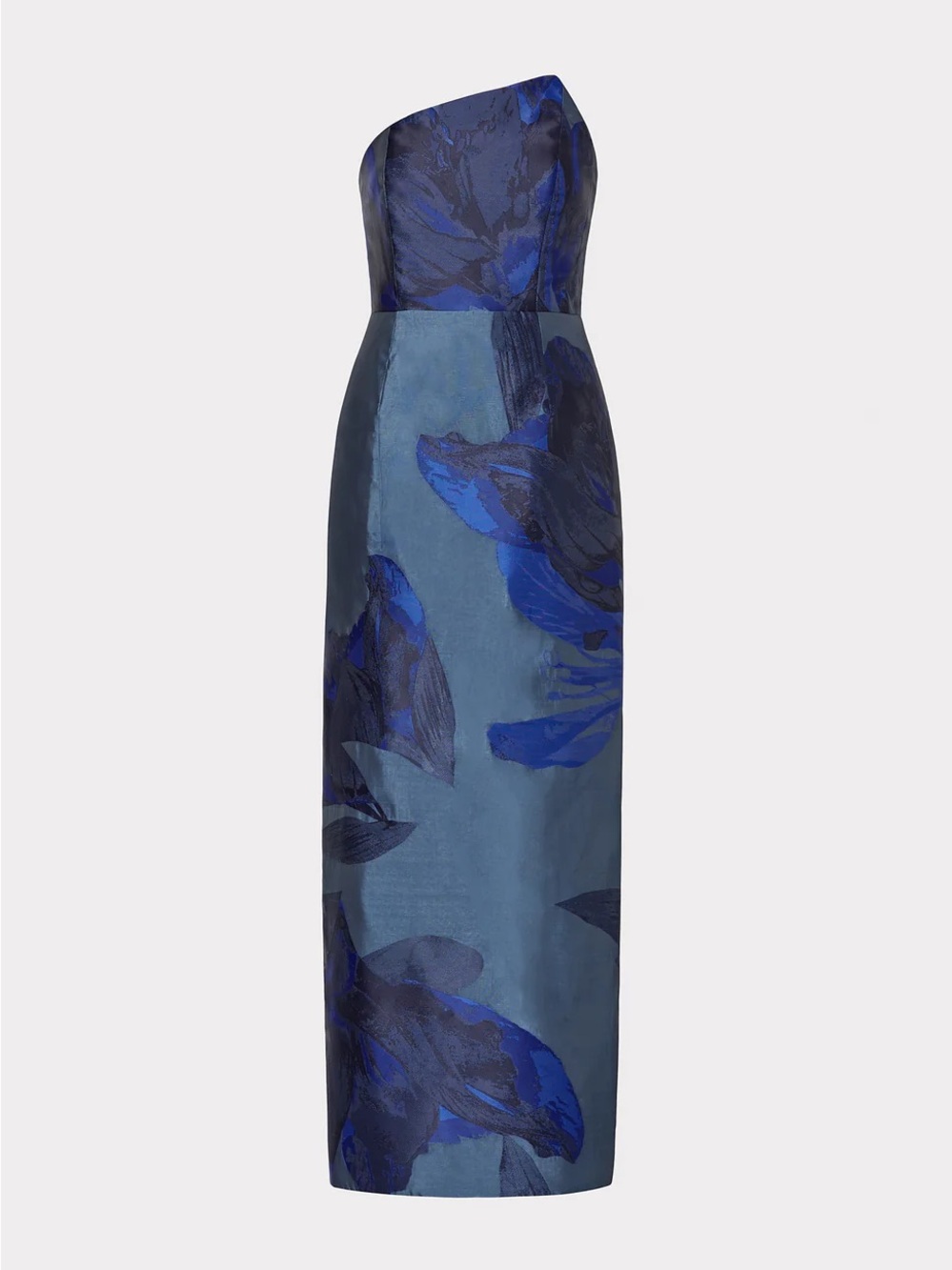 Milly Strapless Slate Blue Floral Gown